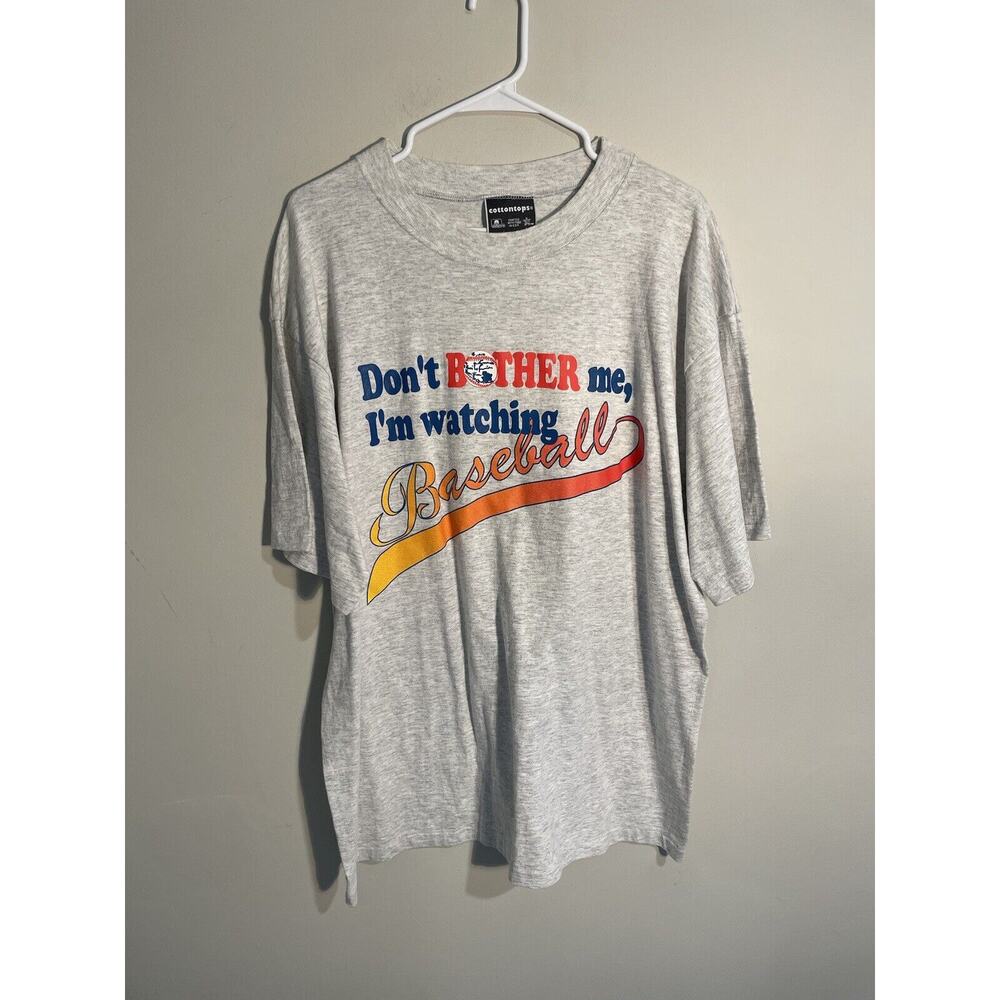 Vintage “Don’t Bother‎ Me, I’m Watching Baseball” Mens T-Shirt Gray
